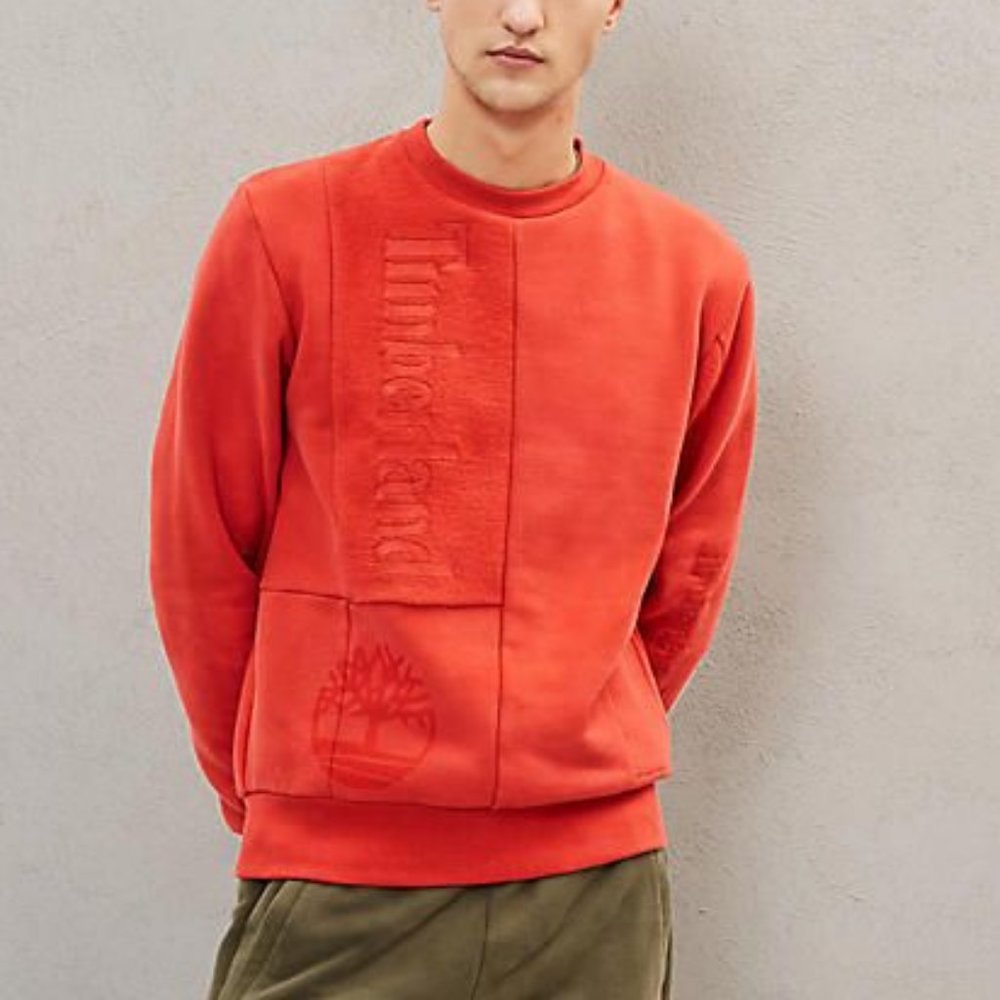 NWT Timberland ® X Christopher Raeburn Crewneck Sweatshirt Sweater Red Orange M